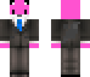 pink fox in a tuxedo