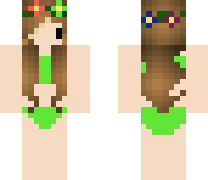 bekini chibi flower crown girl green