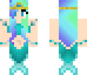 cyan mermaid with ombre hair
