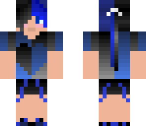 blue and black girl