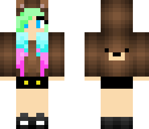 tie-dye hair with bear outfit