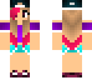 cute tomboy green purple girl