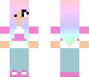 rainbow haired girl with headphones