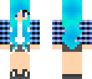 blue plad girl