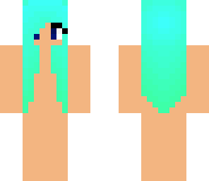 green and light blue hair base