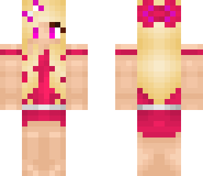 girl in red and pink