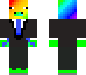 rainbow pig in a suit