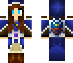 blue female link as a mage
