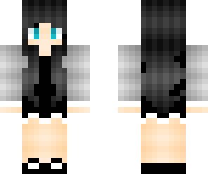 black haired anime girl with headphones
