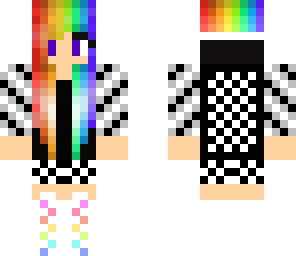 black and white rainbow hair