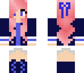 pink haired school girl