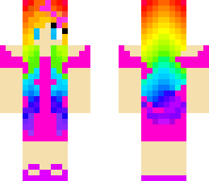 rainbow cute long hair girl