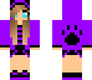 paw print cute purple girl