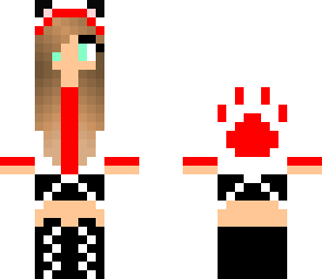 red paw print girl