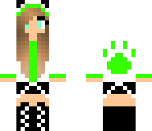 green paw print girl