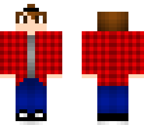 flannel boy with hat