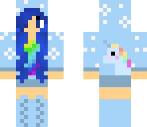 blue haired unicorn girl