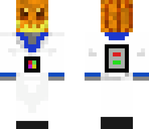 half robot half pumpkin man