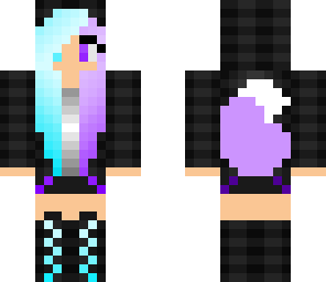 purple and blue ice fox girl