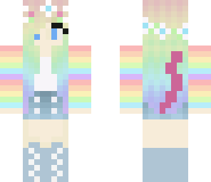 raibow kitty girl with tail