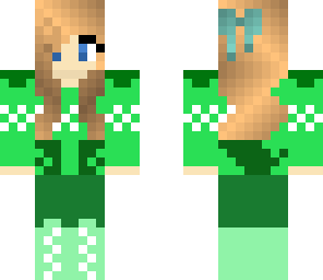 winter green girl