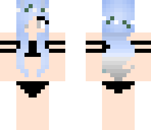 swan614 blue swim suit