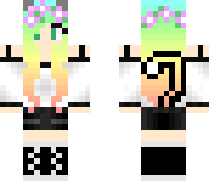 cat girl colorful flower crown
