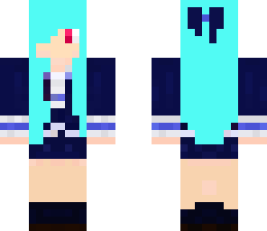 blue hair school girl