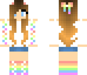 rainbow girl with cat ears