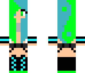 green and blue ying yang girl