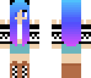 casual blue hair girl