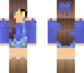 blue girl with overalls and wall-eye