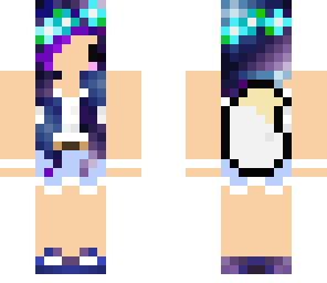 galaxy wolf chibi with flower band edited