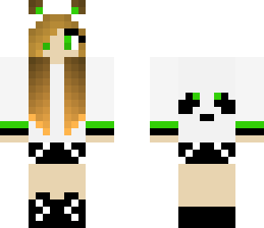 cute green panda girl