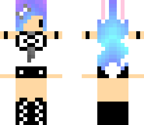 emo black and white bunny girl updated