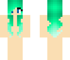 blue and green girl skin base