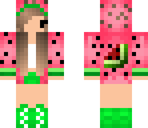 cute watermelon girl chibi