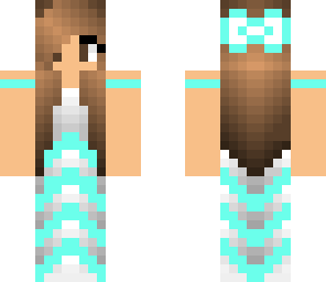 teal and white chevron minecraft girl