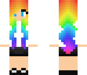 cute rainbow hair girl