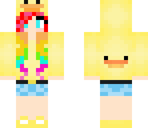 rainbow duck hoodie girl hair