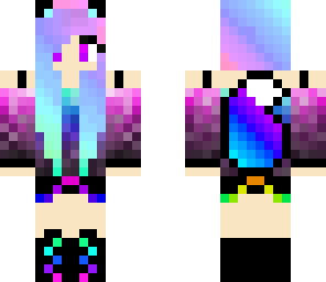 rainbow purple wolf girl