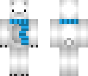 polar bear with a blue scarf