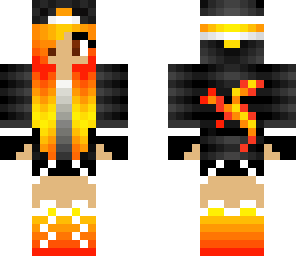 cute fire girl with dragon on back