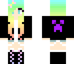 rainbow creeper hoodie girl