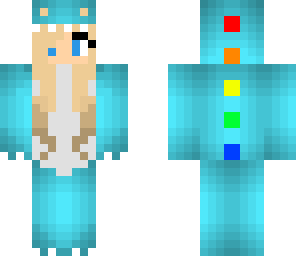 blue rainbow dino girl