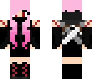 pink hair with a black outfit vigilante