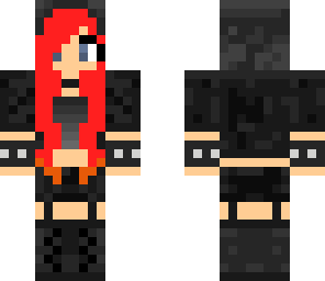 punk red orange black hair girl