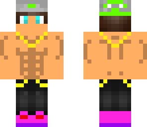 man with abs and colourful clothes