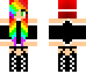 rainbow hair black outfit