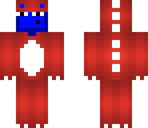 blue slime in red dino suit